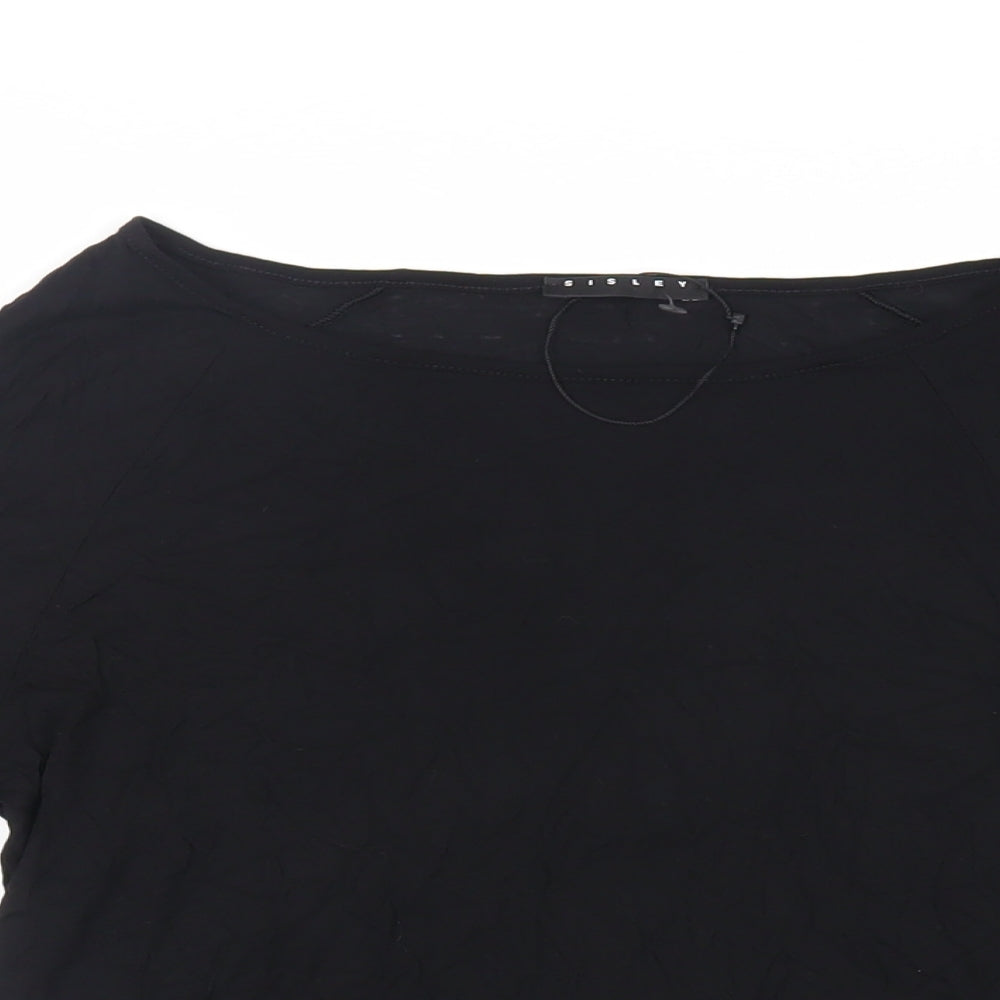 Womens UK Size S Sisley Black Basic T-Shirt