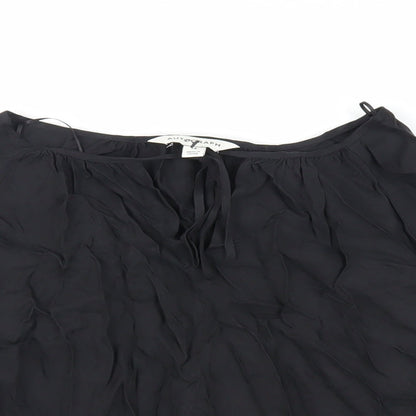 Autograph Womens Black Cupro Basic Blouse Size 14 Round Neck