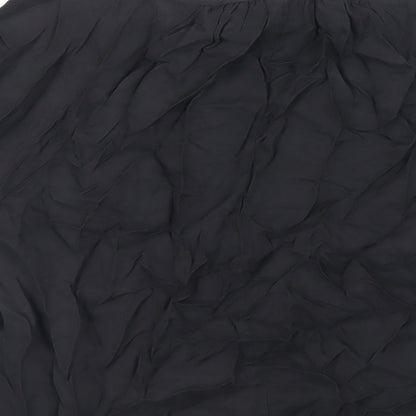 Autograph Womens Black Cupro Basic Blouse Size 14 Round Neck