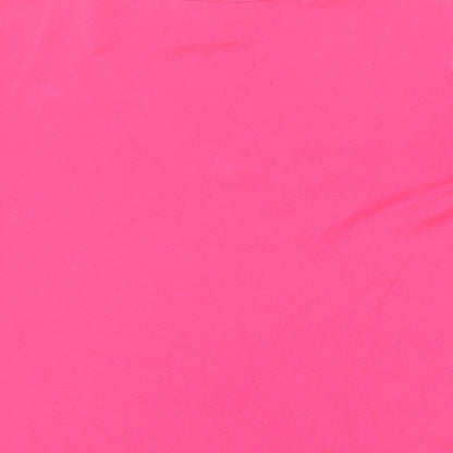 EWM Womens Pink Cotton Basic T-Shirt Size 10 Round Neck - Neckline Detail