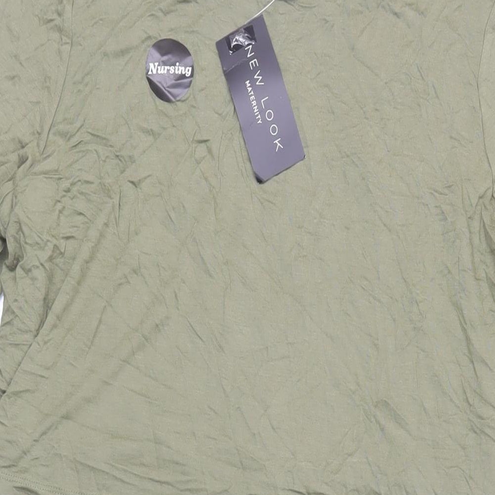 New Look Womens Green Viscose T-Shirt Dress Size 16 Round Neck Pullover - Maternity