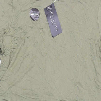 New Look Womens Green Viscose T-Shirt Dress Size 16 Round Neck Pullover - Maternity