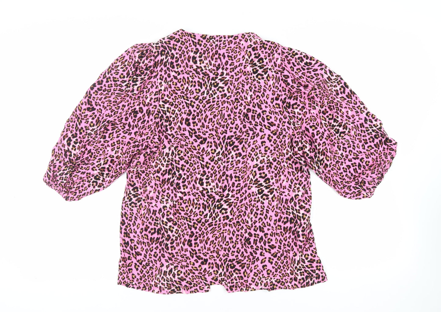 Womens UK Size 12 Marks and Spencer Pink Basic Button-Up