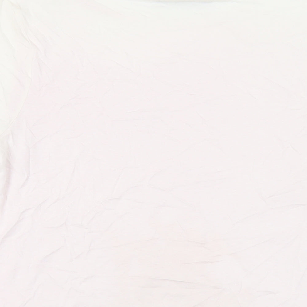 Betty Jackson Black Womens White Polyester Basic T-Shirt Size 12 Boat Neck