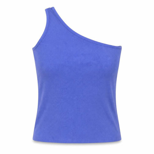 Marks & Spencer Womens Blue Cotton Basic Tank Size 20 One Shoulder - Ribbed