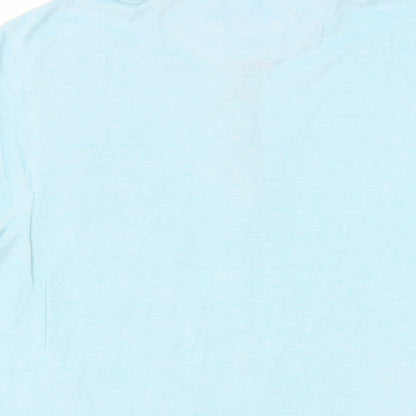 Marks and Spencer Mens Blue Cotton Polo Size S Collared Button