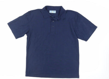 Mens UK Size S Blue Max Polyester Polo Shirt