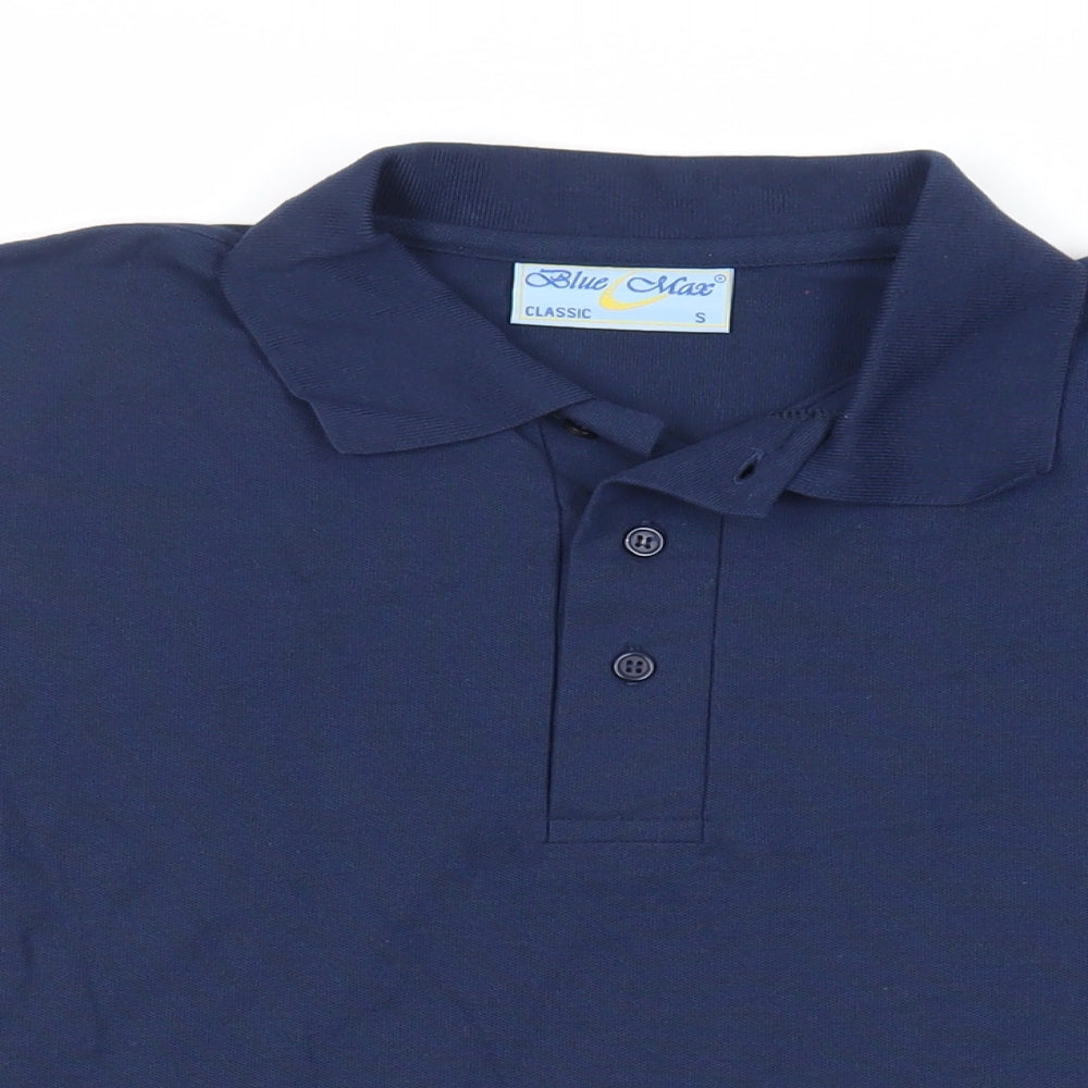 Mens UK Size S Blue Max Polyester Polo Shirt