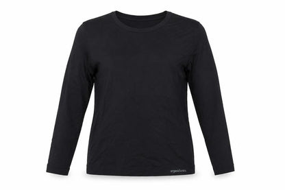 Organic Basics Womens Black Nylon Basic T-Shirt Size XL Crew Neck Pullover - Gym Workout Running