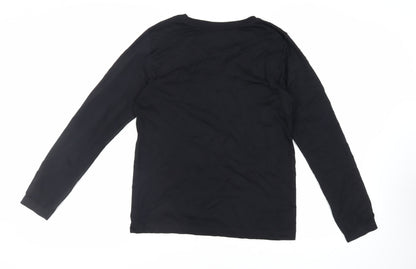 Organic Basics Womens Black Nylon Basic T-Shirt Size XL Crew Neck Pullover - Gym Workout Running