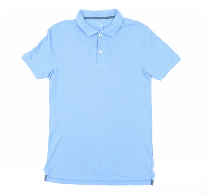 Gap Mens Blue Cotton Polo Size S Collared Button