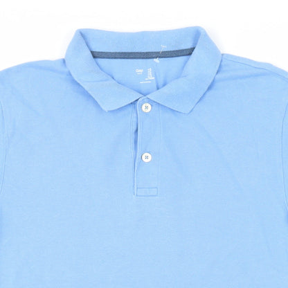 Gap Mens Blue Cotton Polo Size S Collared Button