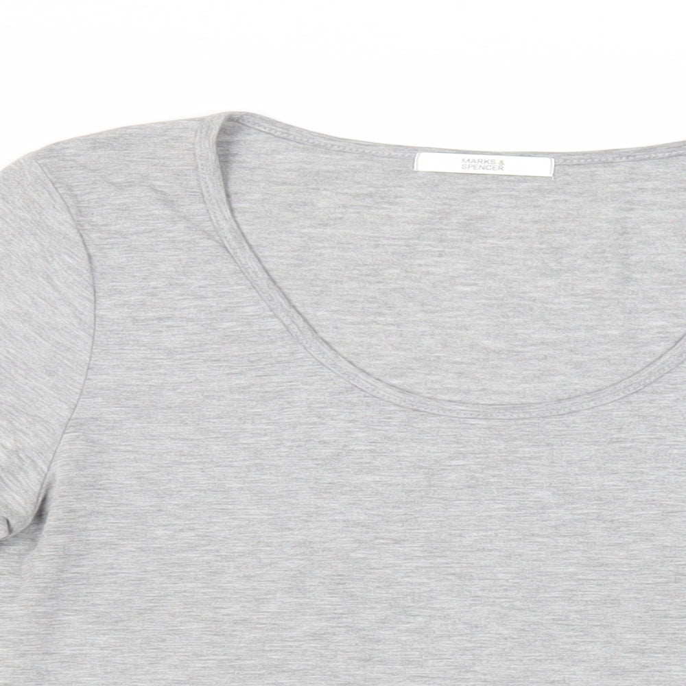 Womens UK Size 12 Marks and Spencer Grey Basic T-Shirt