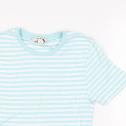 Womens UK Size 12 Marks and Spencer Blue Basic T-Shirt
