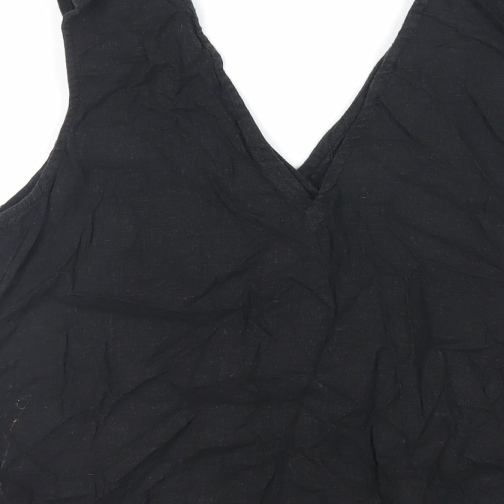 Womens UK Size 12 NEXT Black Basic Button-Up