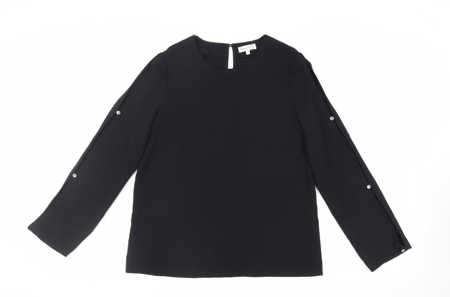 Womens UK Size 10 Warehouse Black Basic Blouse