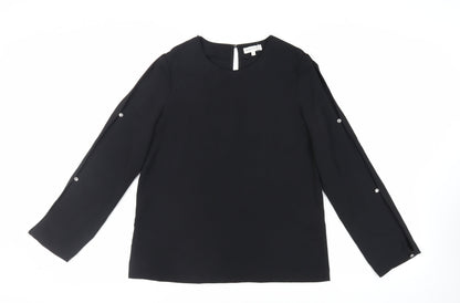 Womens UK Size 10 Warehouse Black Basic Blouse