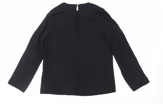 Womens UK Size 10 Warehouse Black Basic Blouse