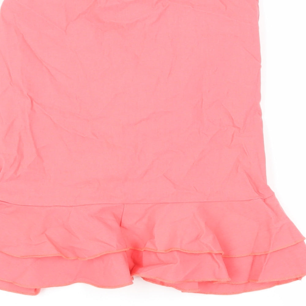 PRETTYLITTLETHING Womens Pink Polyester Mini Skirt Size 6 - Ruched