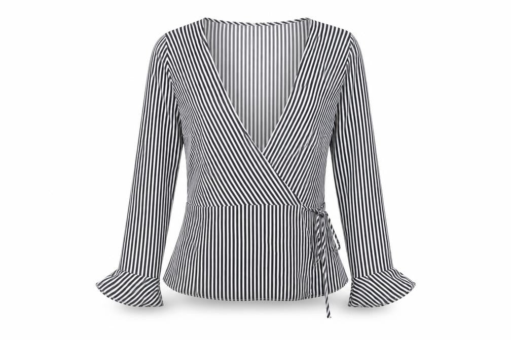 Womens UK Size 10 Divided by H&M Black Wrap Blouse