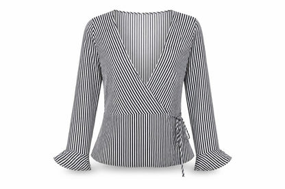 Womens UK Size 10 Divided by H&M Black Wrap Blouse