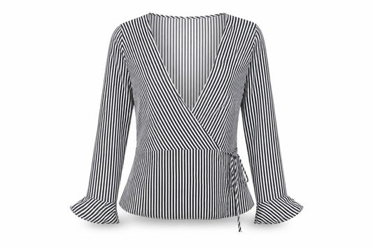 Womens UK Size 10 Divided by H&M Black Wrap Blouse