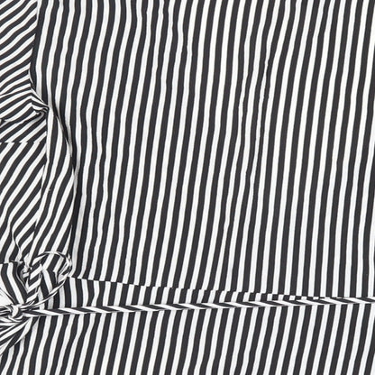 Divided by H&M Womens Black Striped Polyester Wrap Blouse Size 10 V-Neck