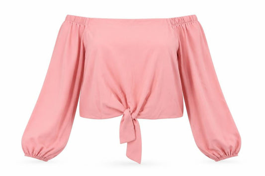 Womens UK Size 8 New Look Pink Cropped Blouse