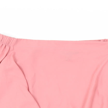 Womens UK Size 8 New Look Pink Cropped Blouse