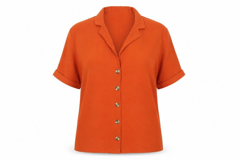 Womens UK Size 16 New Look Brown Basic Button-Up