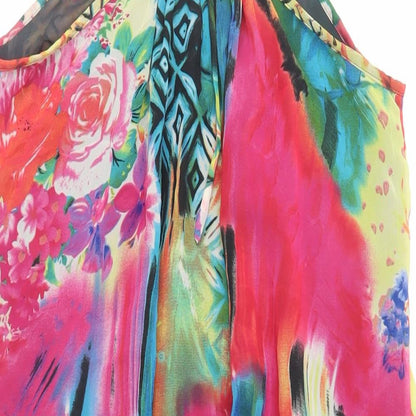 NEXT Womens Multicoloured Geometric Polyester Trapeze & Swing Size 14 Halter Tie - Beaded Neckline