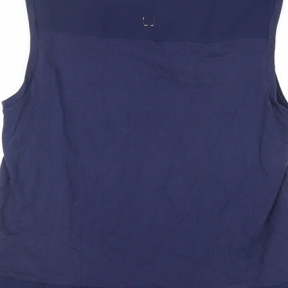 Liu Jo Womens Blue Cotton Basic Tank Size S Boat Neck - Ruffle