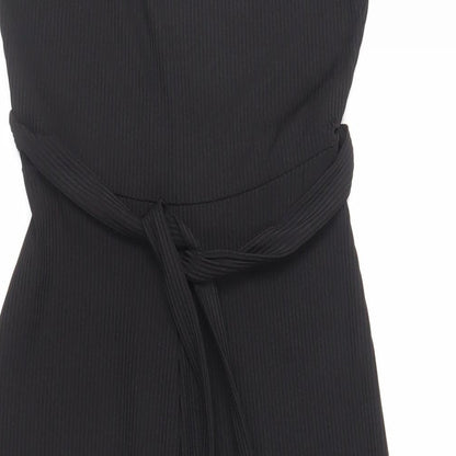 Miss Selfridge Womens Black Polyester Jumpsuit One-Piece Size 4 L20 in Pullover - Belted