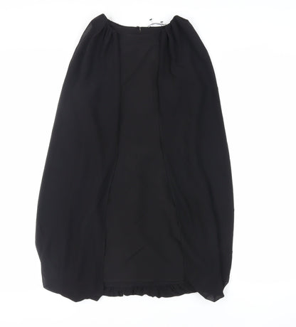 Zara Womens Black Polyester Mini Size S Round Neck Button - Layered