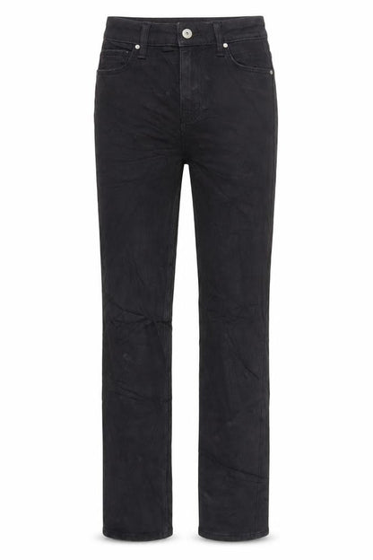 Marks & Spencer Womens Black Cotton Straight Jeans Size 6 L31 in Regular Zip