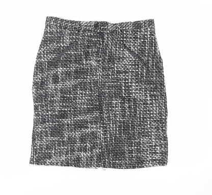Roberto Celli Womens Black Acrylic Straight & Pencil Skirt Size 16 Zip
