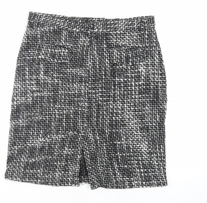 Roberto Celli Womens Black Acrylic Straight & Pencil Skirt Size 16 Zip