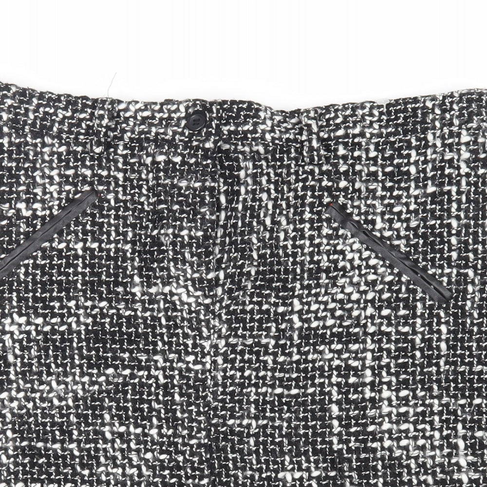 Roberto Celli Womens Black Acrylic Straight & Pencil Skirt Size 16 Zip