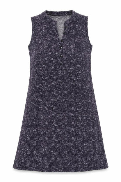CREW Womens Purple Geometric Polyester A-Line Size S V-Neck Button
