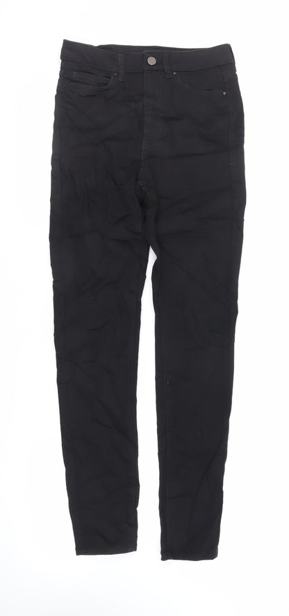 Autograph Womens Black Cotton Skinny Jeans Size 8 L31 in Regular Zip