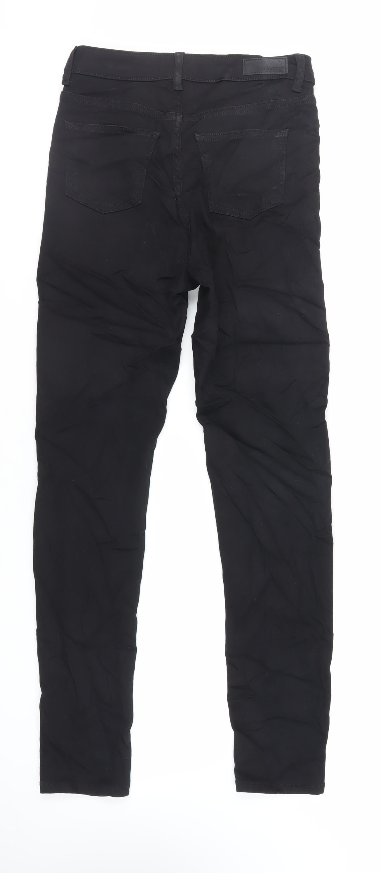 Autograph Womens Black Cotton Skinny Jeans Size 8 L31 in Regular Zip