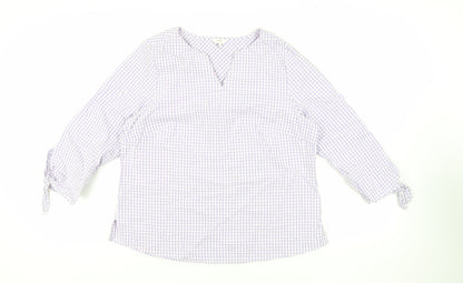 Womens UK Size 14 Cotton Traders Purple Basic Blouse