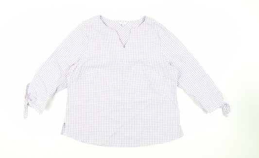 Womens UK Size 14 Cotton Traders Purple Basic Blouse