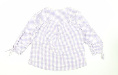 Womens UK Size 14 Cotton Traders Purple Basic Blouse