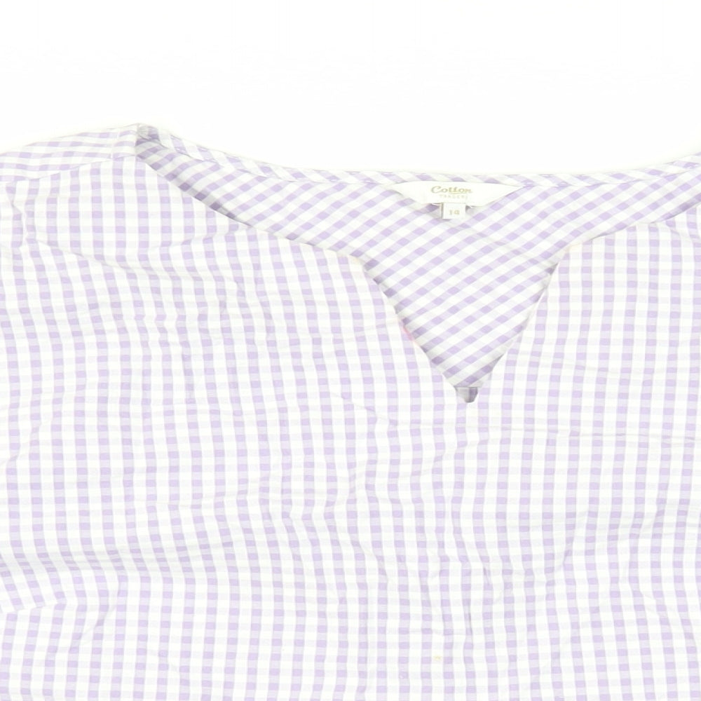 Womens UK Size 14 Cotton Traders Purple Basic Blouse