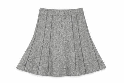 Platform Womens Grey Polyester Flare Skirt Size 12 Zip - Lined