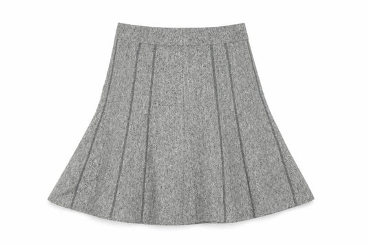 Platform Womens Grey Polyester Flare Skirt Size 12 Zip - Lined