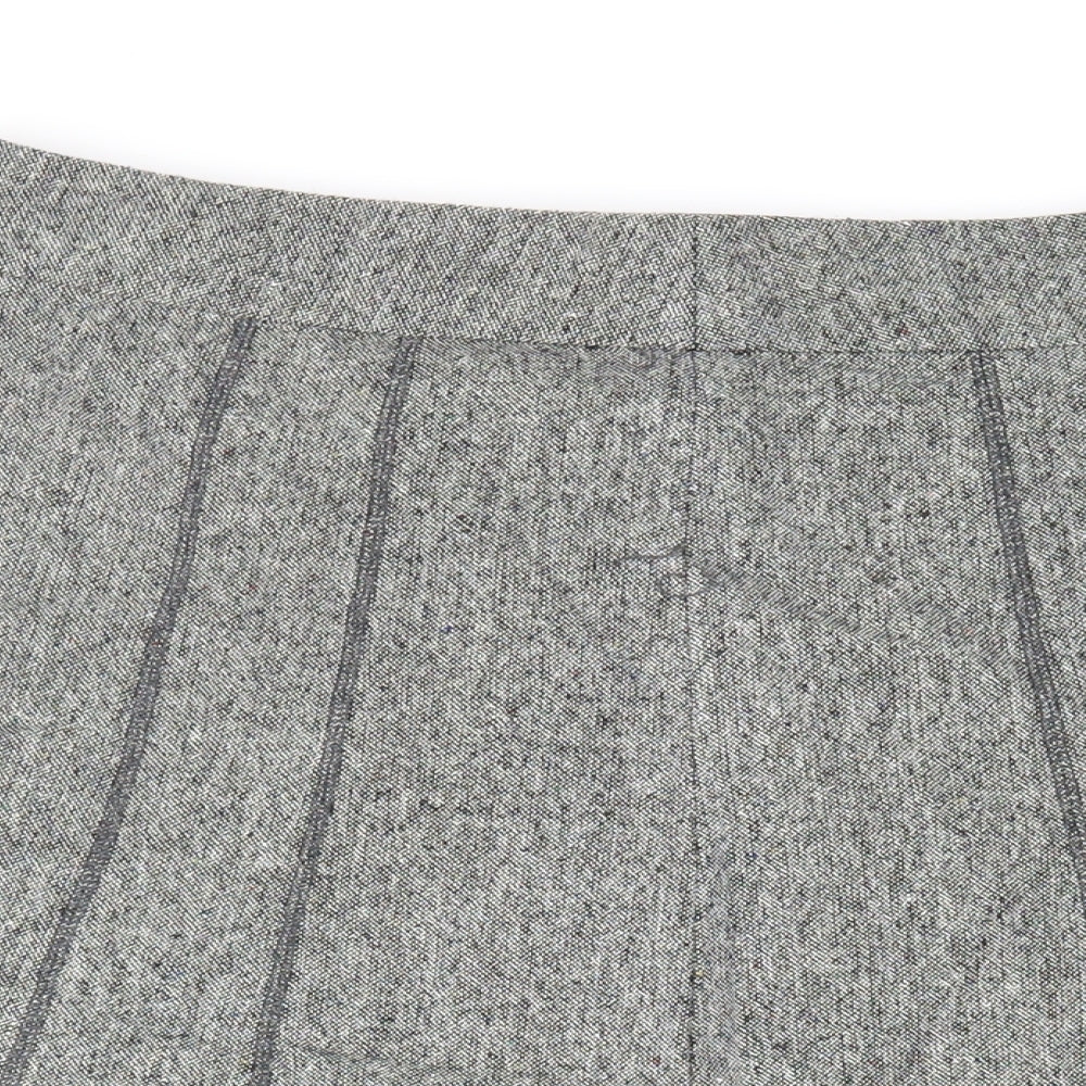 Platform Womens Grey Polyester Flare Skirt Size 12 Zip - Lined