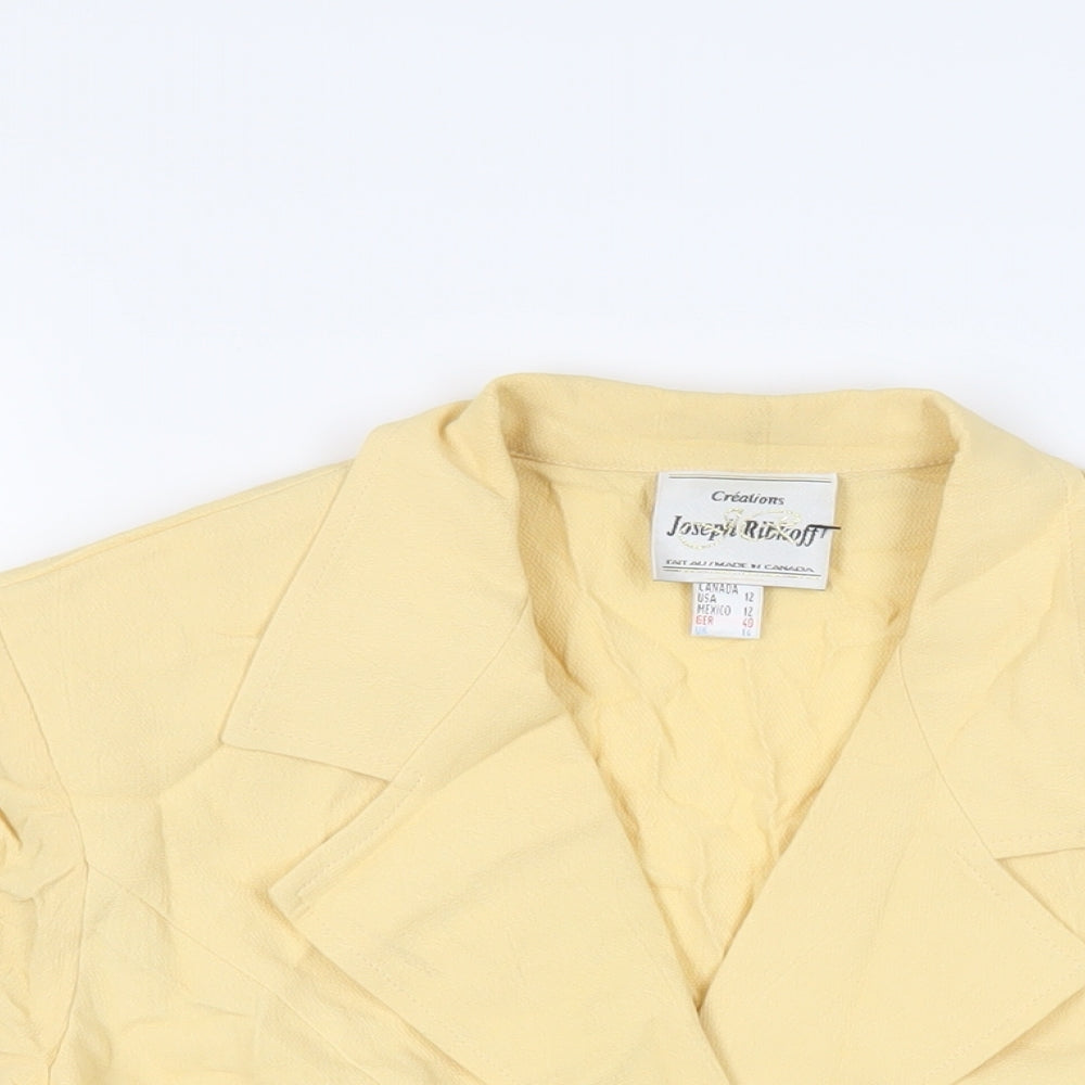 Joseph Ribkoff Womens Yellow Jacket Blazer Size 14 - Vintage Open