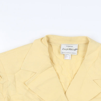 Joseph Ribkoff Womens Yellow Jacket Blazer Size 14 - Vintage Open